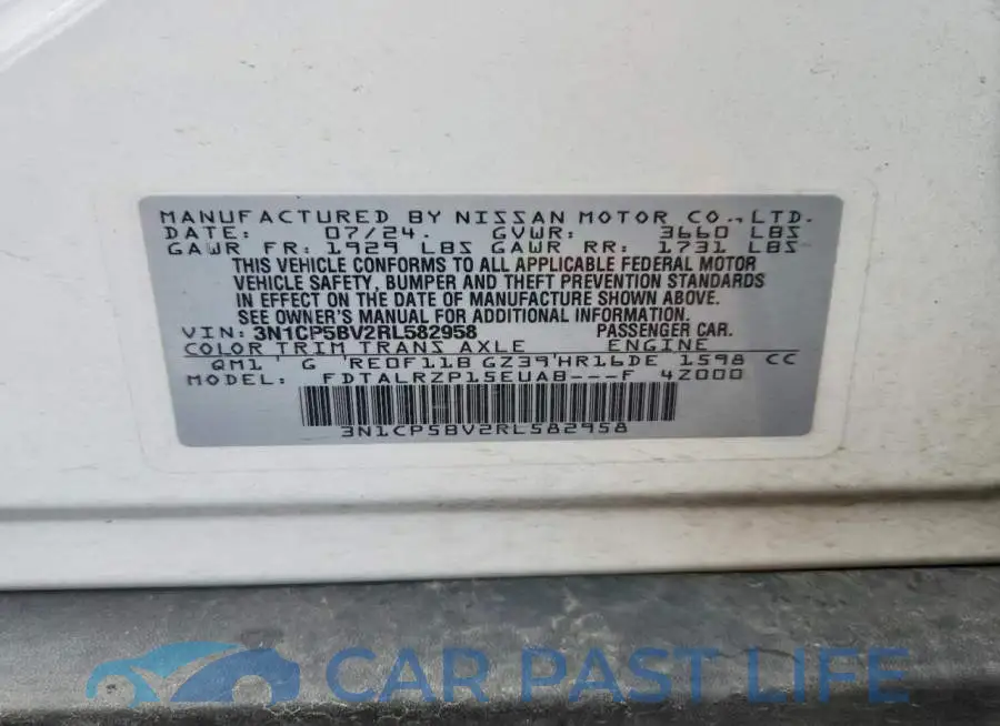 3N1CP5BV2RL582958# 13