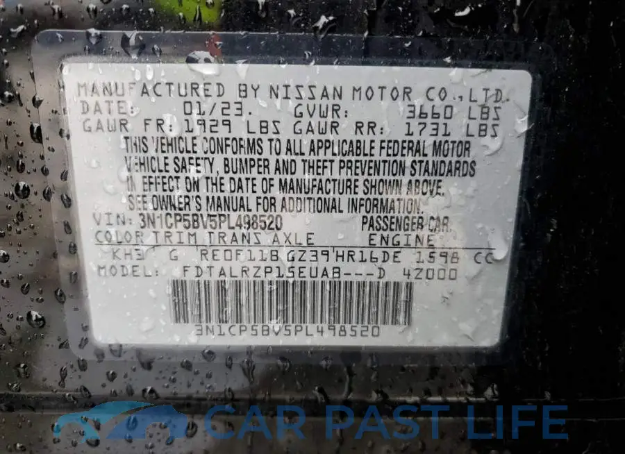 3N1CP5BV5PL498520# 12