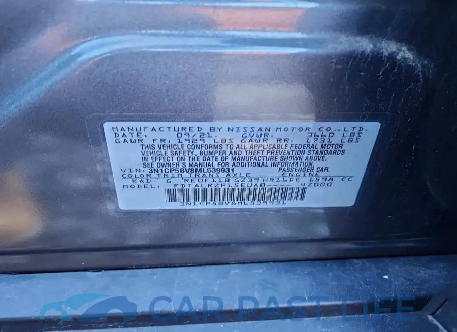 3N1CP5BV8ML539931# 12