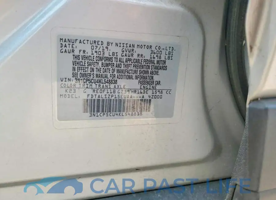 3N1CP5CU4KL548838# 12