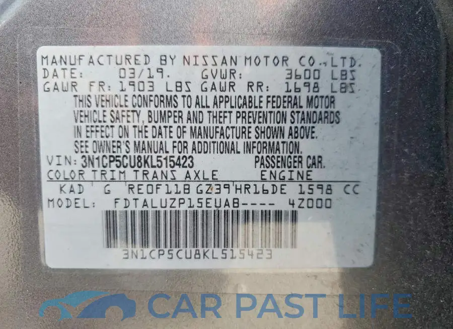 3N1CP5CU8KL515423# 13