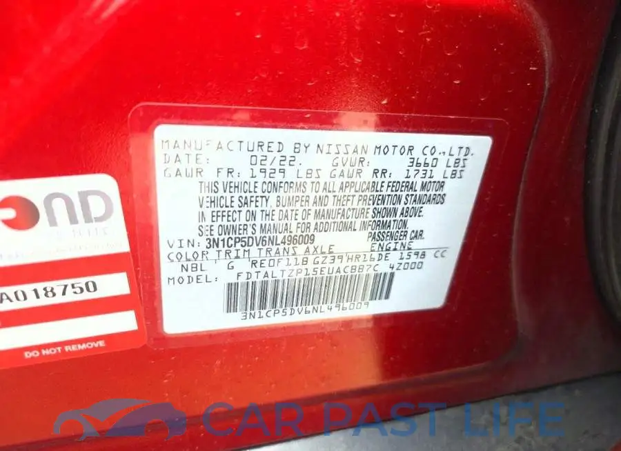 3N1CP5DV6NL496009# 10