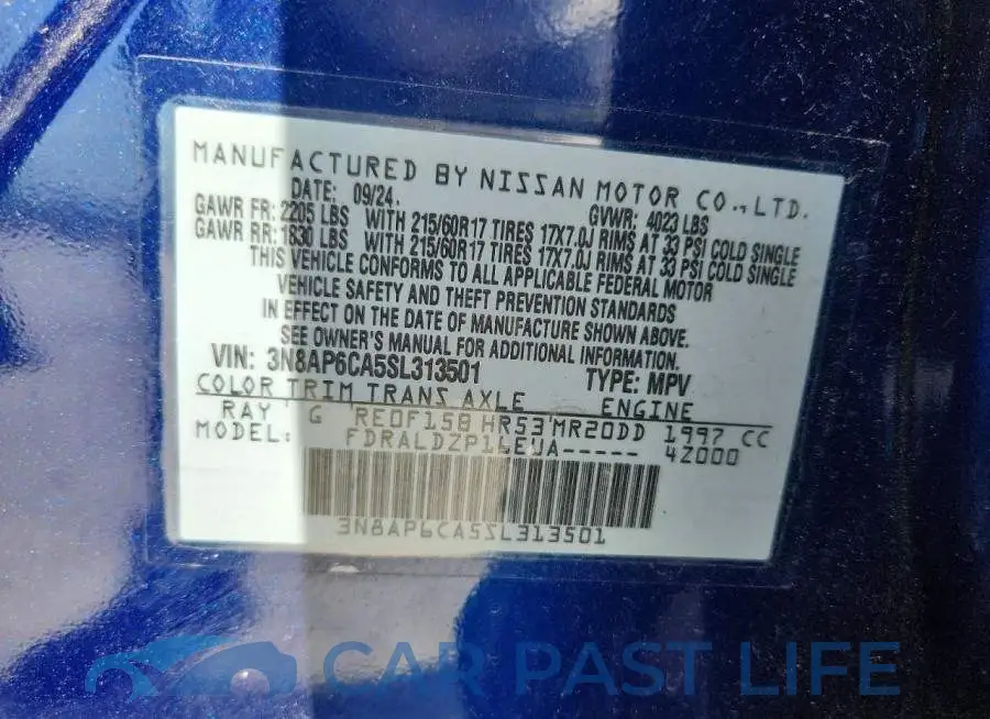 3N8AP6CA5SL313501# 14