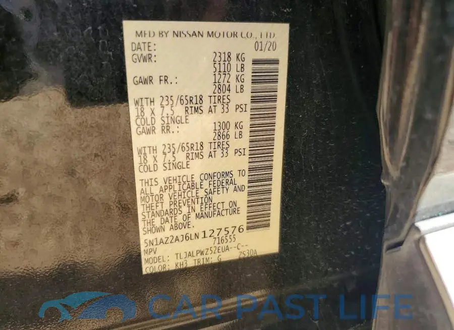 5N1AZ2AJ6LN127576# 13