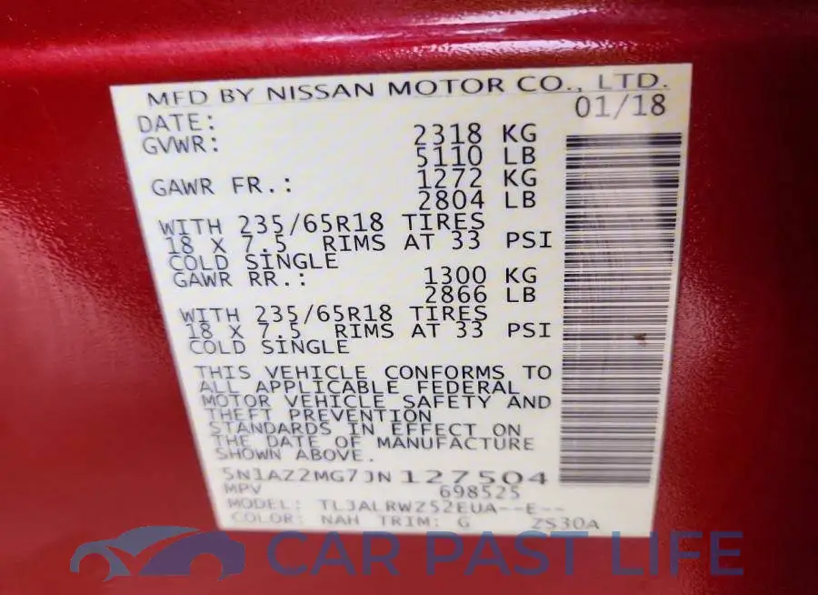 5N1AZ2MG7JN127504# 13