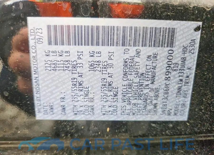 5N1BT3CB6PC899000# 13