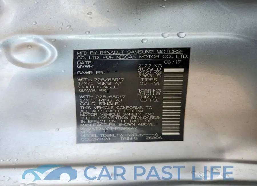 KNMAT2MV4HP598142# 12