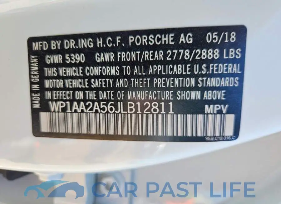 WP1AA2A56JLB12811# 13