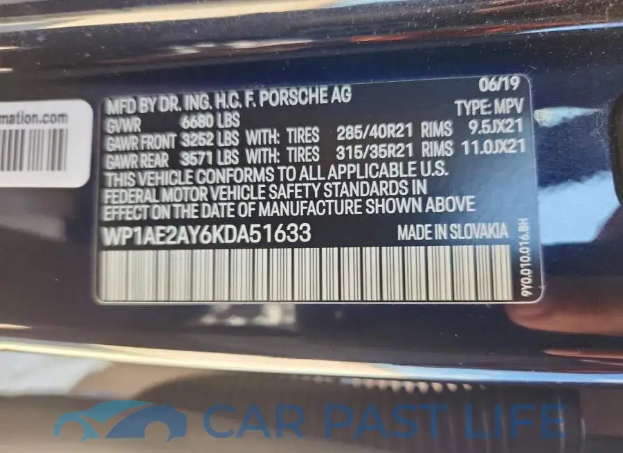 WP1AE2AY6KDA51633# 13