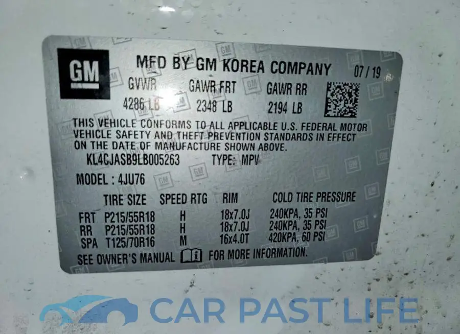 KL4CJASB9LB005263# 13