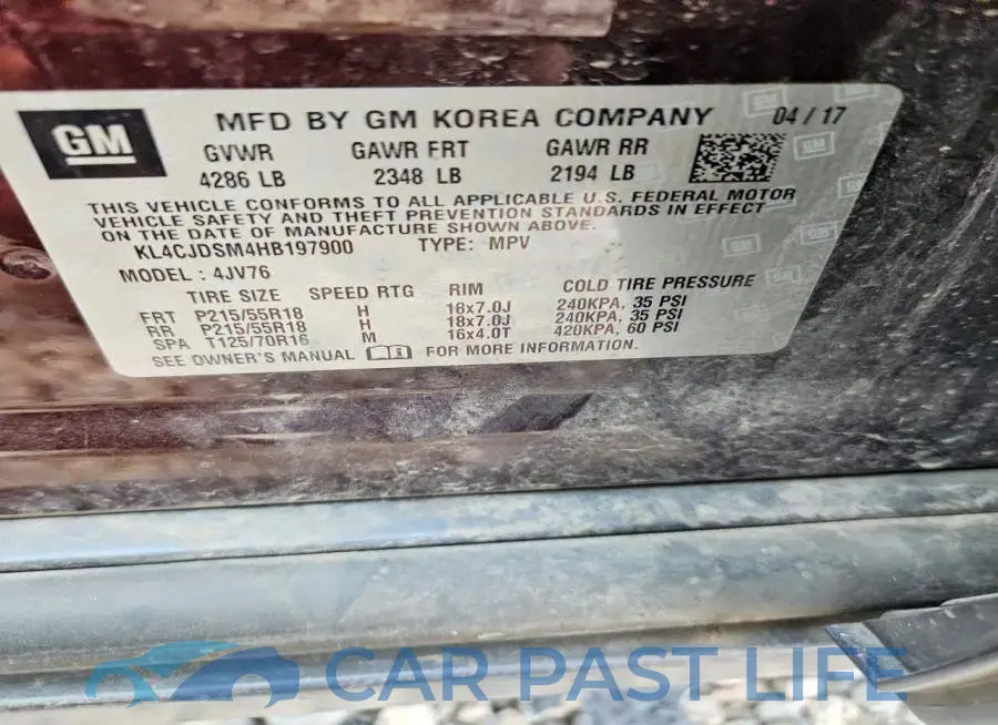 KL4CJDSM4HB197900# 14