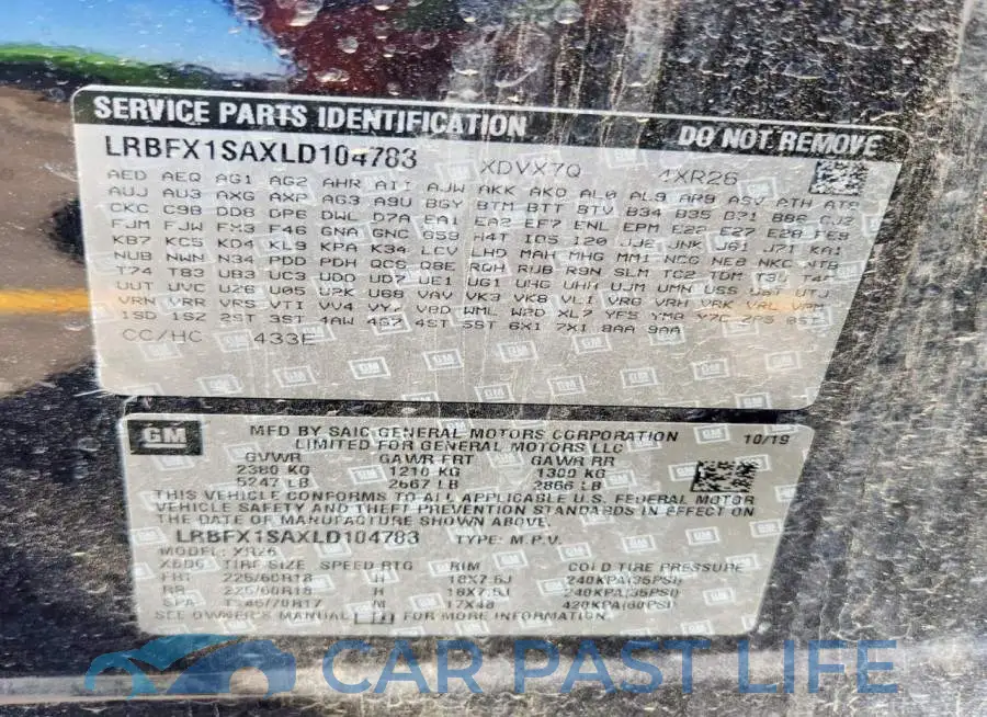 LRBFX1SAXLD104783# 12