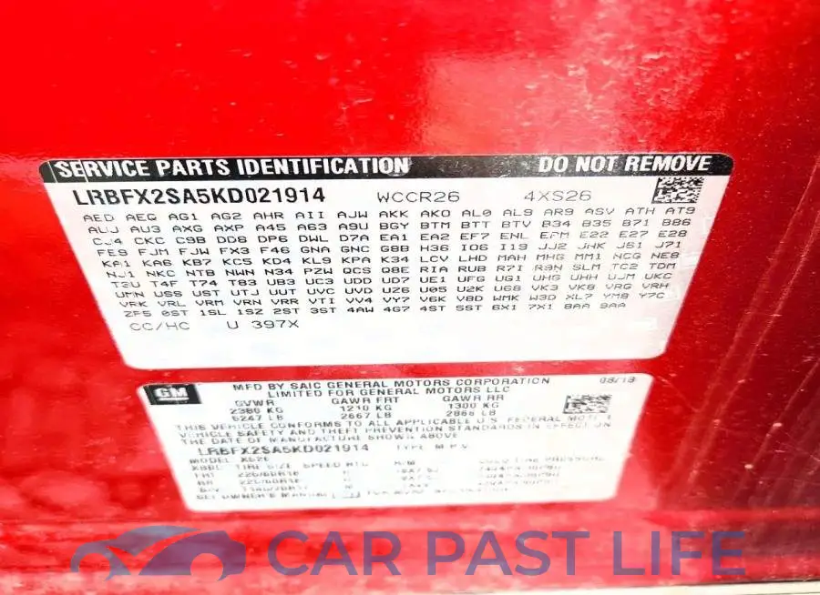 LRBFX2SA5KD021914# 14