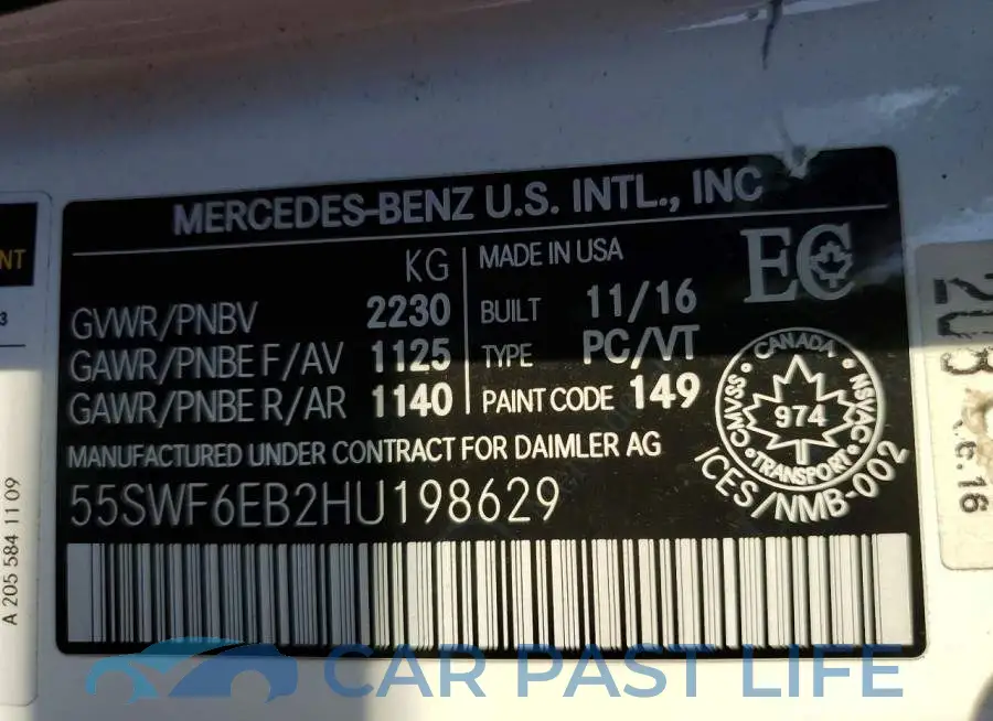 55SWF6EB2HU198629# 12