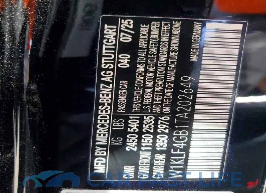 W1KLF4GB1TA202649# 12