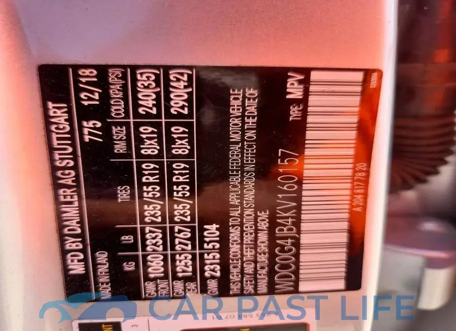WDC0G4JB4KV160157# 14