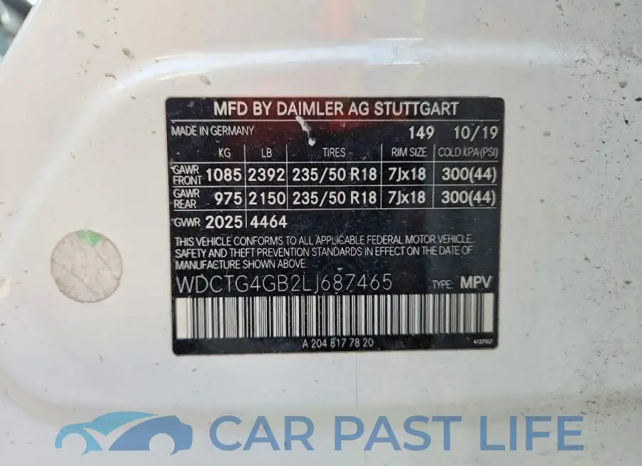 WDCTG4GB2LJ687465# 12