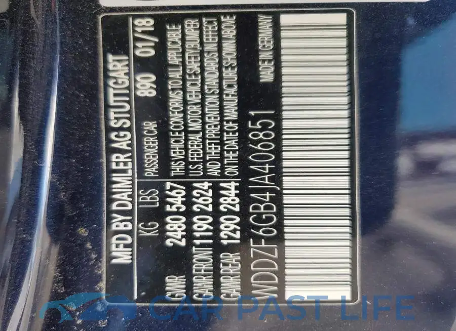WDDZF6GB4JA406851# 12
