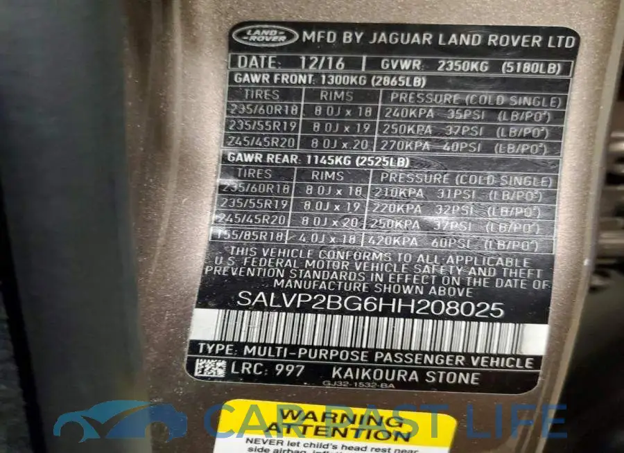 SALVP2BG6HH208025# 14