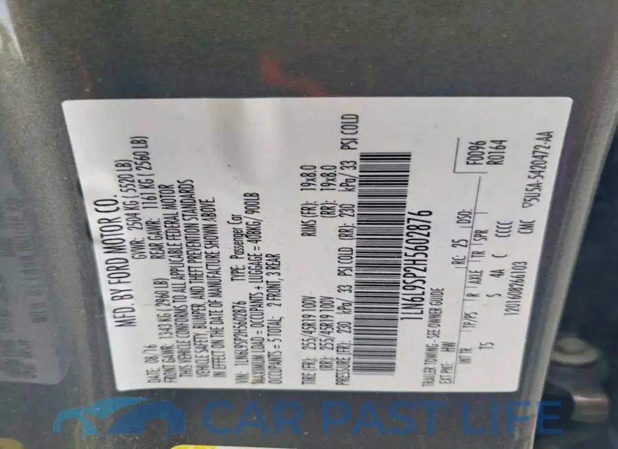 1LN6L9SP2H5602876# 13