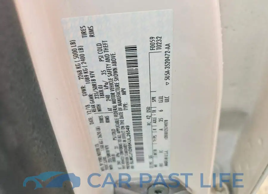 5LMCJ1D95KUL26549# 13