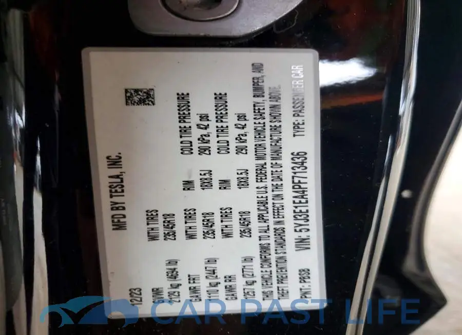 5YJ3E1EA4PF713436# 12