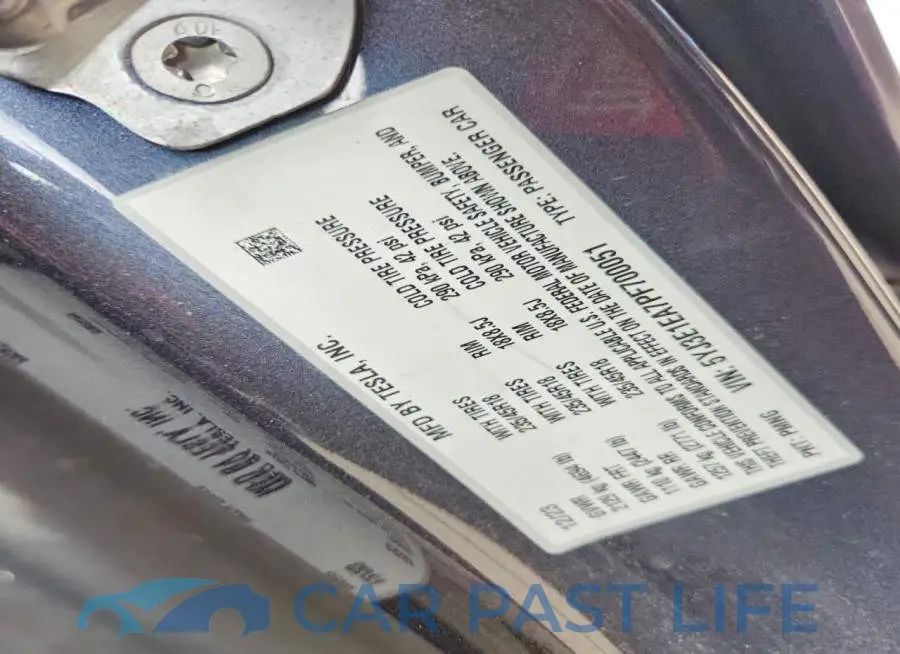 5YJ3E1EA7PF700051# 12