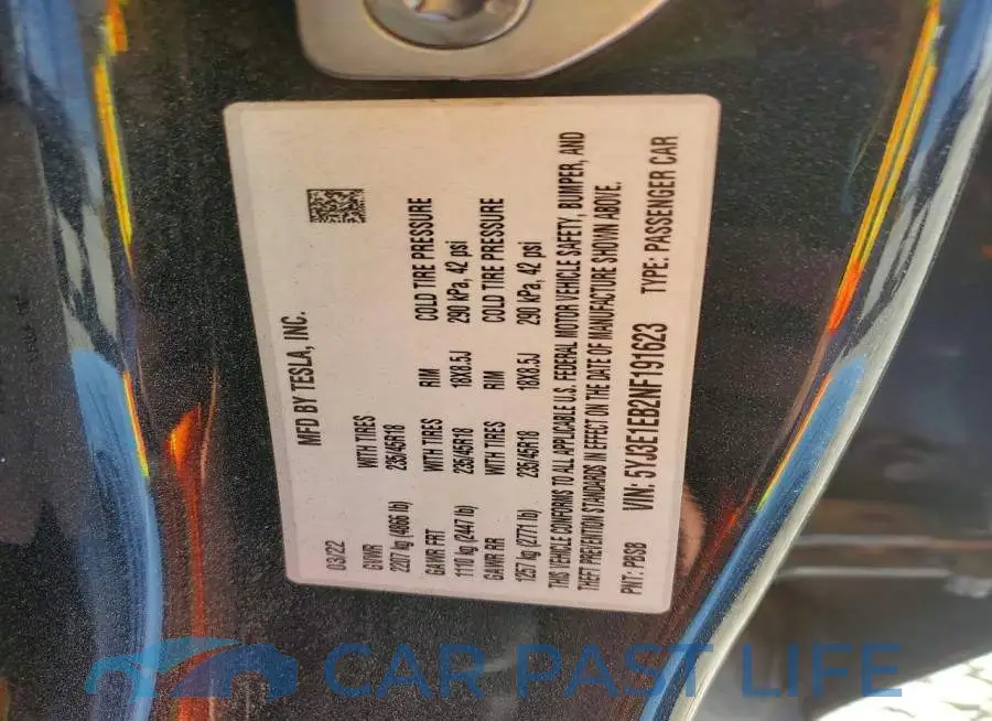 5YJ3E1EB2NF191623# 12