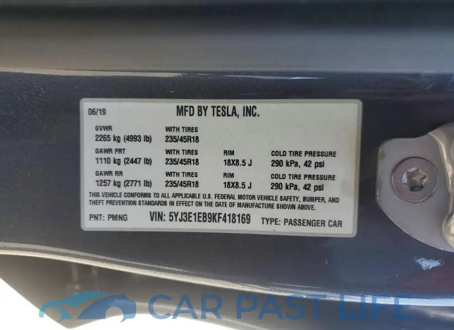 5YJ3E1EB9KF418169# 13