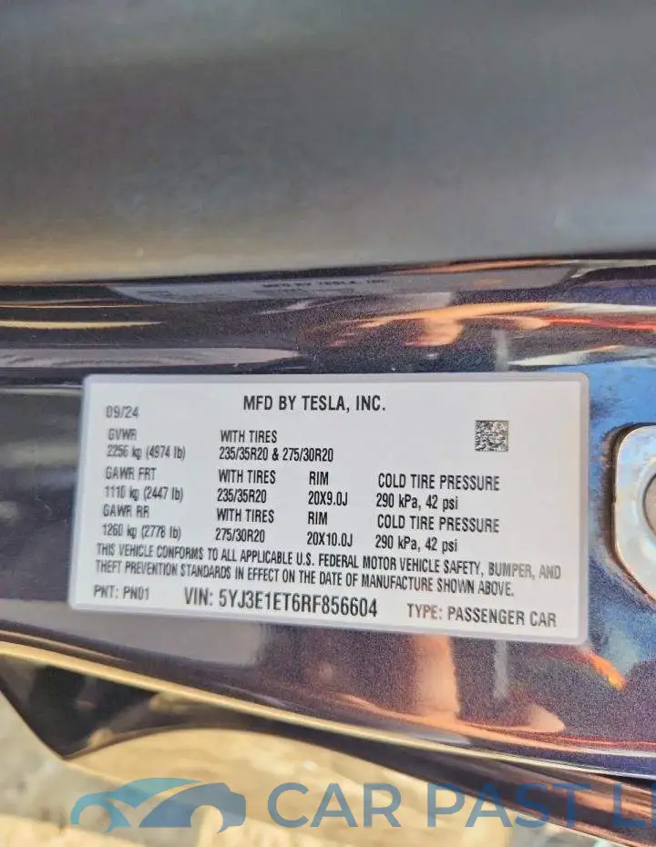 5YJ3E1ET6RF856604# 12