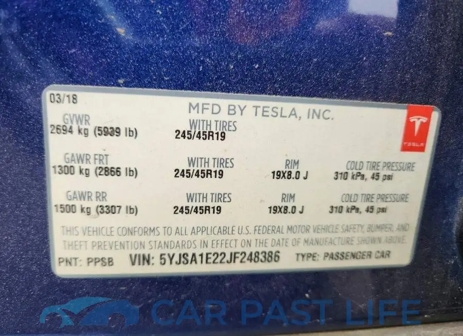 5YJSA1E22JF248386# 12