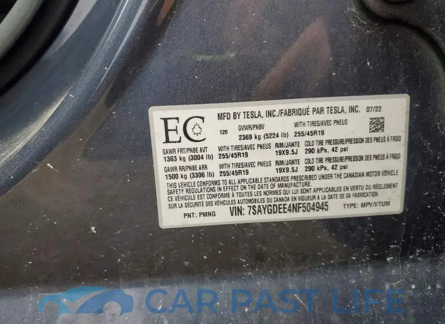 7SAYGDEE4NF504945# 13
