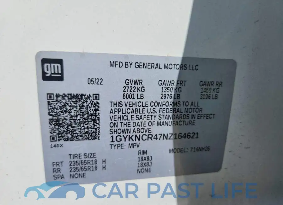 1GYKNCR47NZ164621# 13