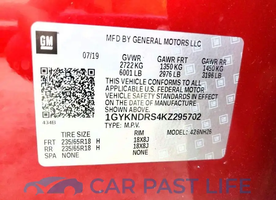 1GYKNDRS4KZ295702# 13