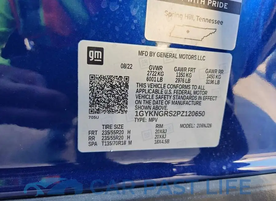 1GYKNGRS2PZ120650# 13