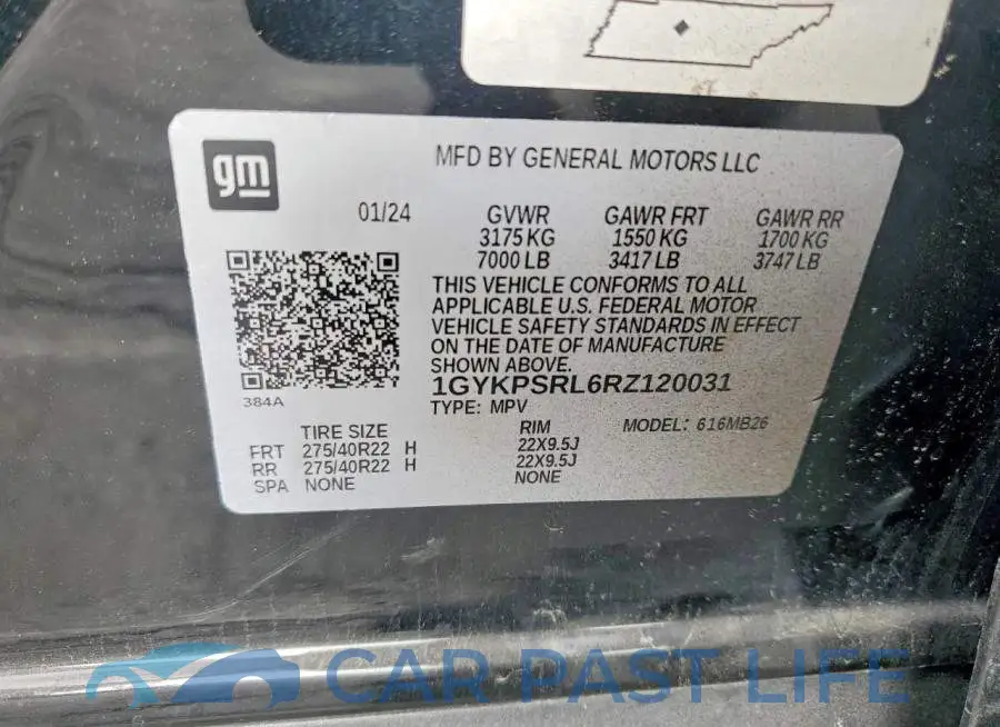 1GYKPSRL6RZ120031# 12
