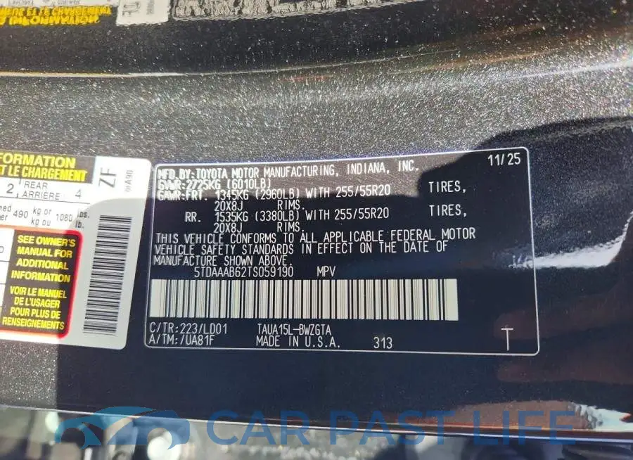 5TDAAAB62TS059190# 14