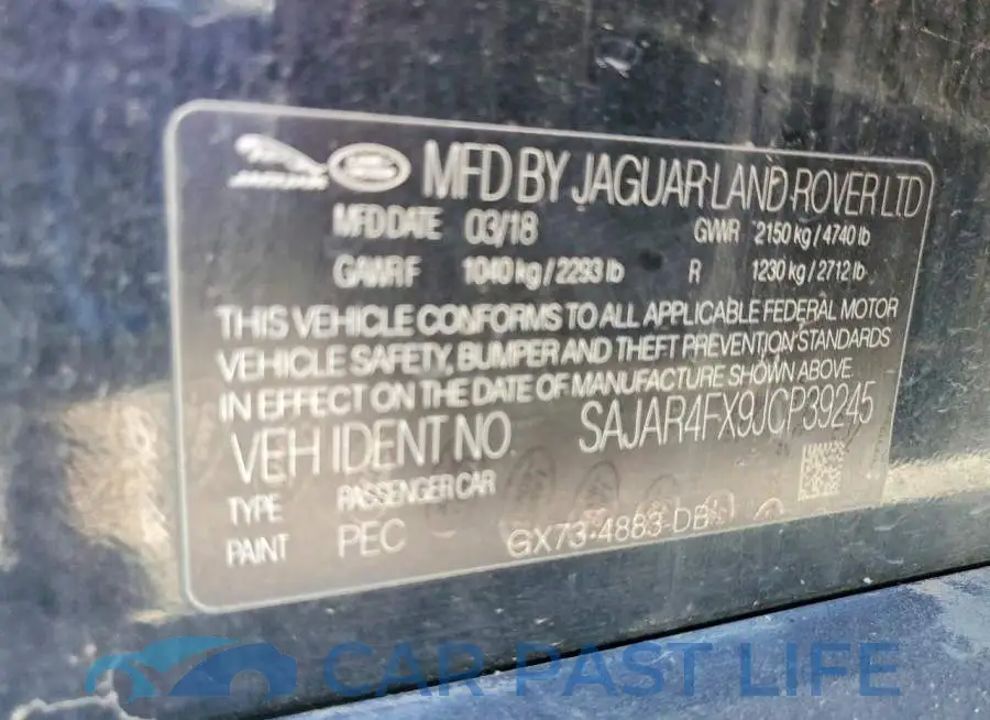SAJAR4FX9JCP39245# 12