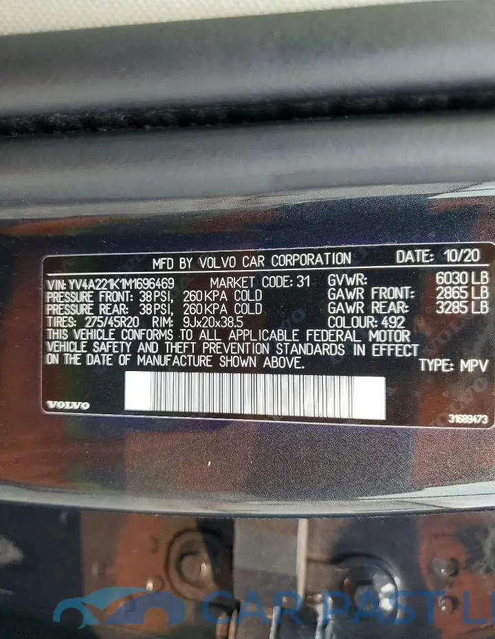 YV4A221K1M1696469# 13