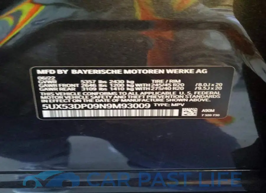 5UX53DP09N9M93009# 14
