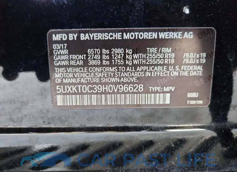 5UXKT0C39H0V96628# 13
