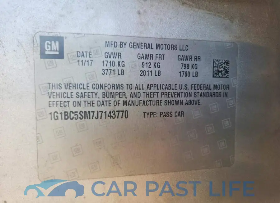1G1BC5SM7J7143770# 12