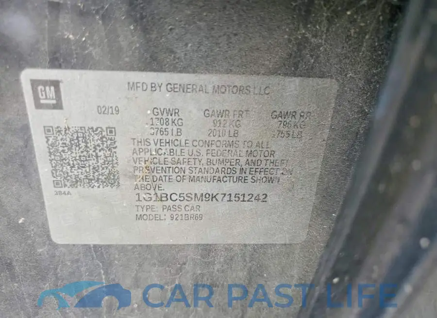 1G1BC5SM9K7151242# 12