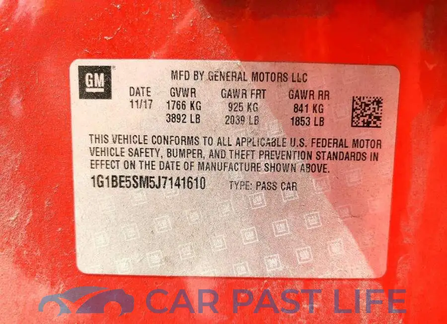 1G1BE5SM5J7141610# 12