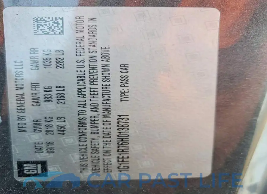 1G1FE1R76H0138731# 12