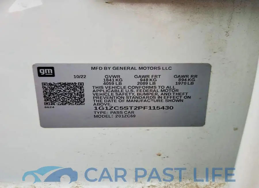 1G1ZC5ST2PF115430# 12