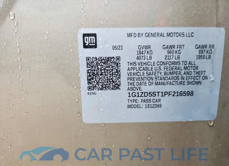 1G1ZD5ST1PF216598# 12
