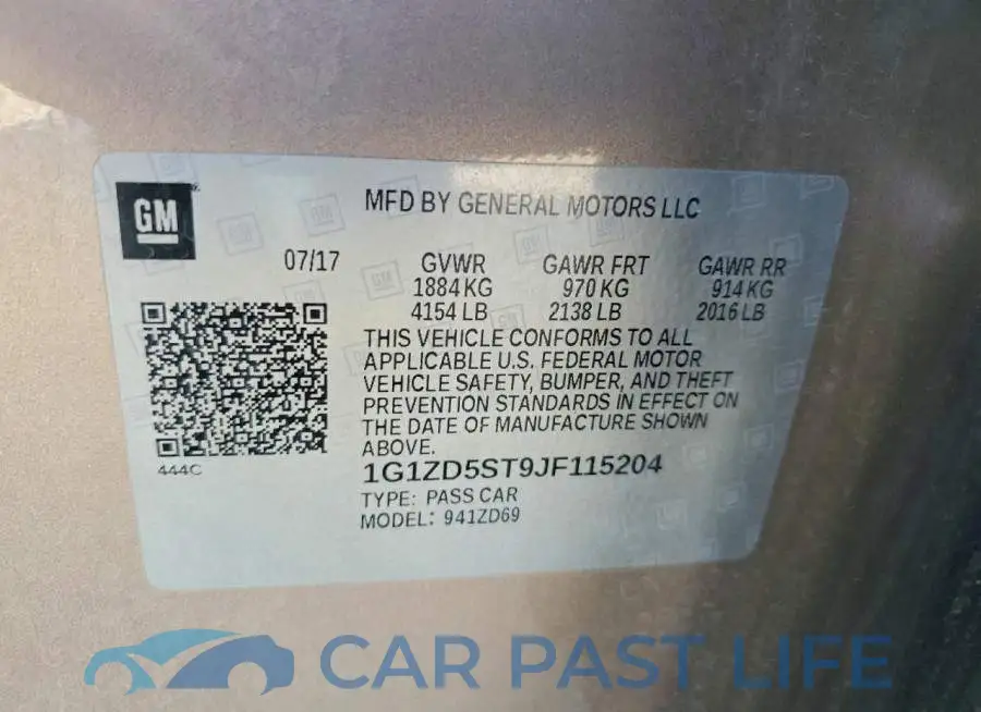 1G1ZD5ST9JF115204# 12
