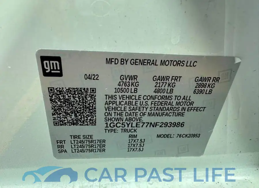1GC5YLE77NF293986# 10