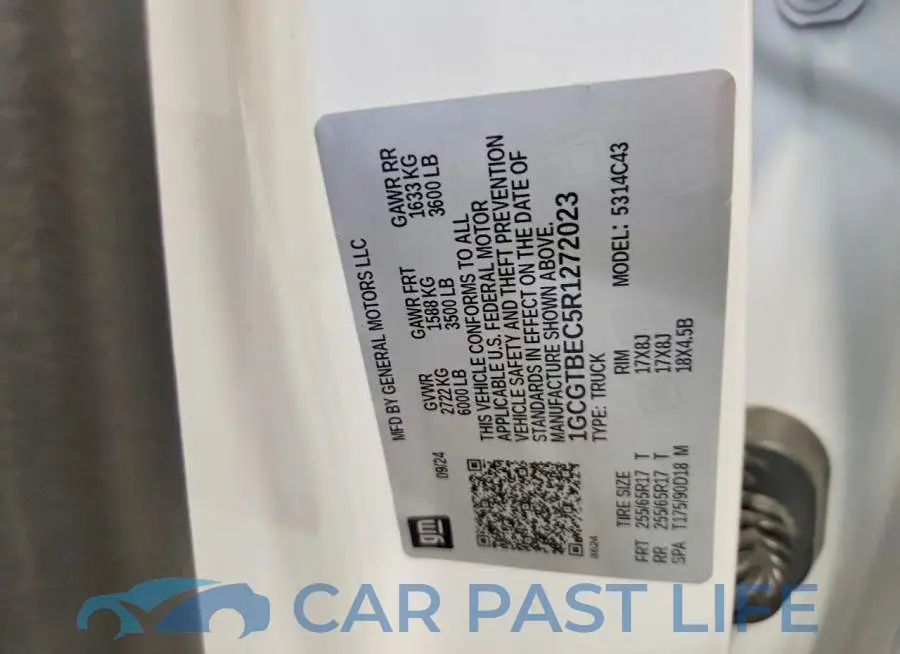 1GCGTBEC5R1272023# 12